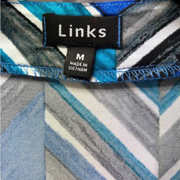 Links Geometric Chevron Long Sleeve Top With Studded Neckline - M - Picture 5 of 8